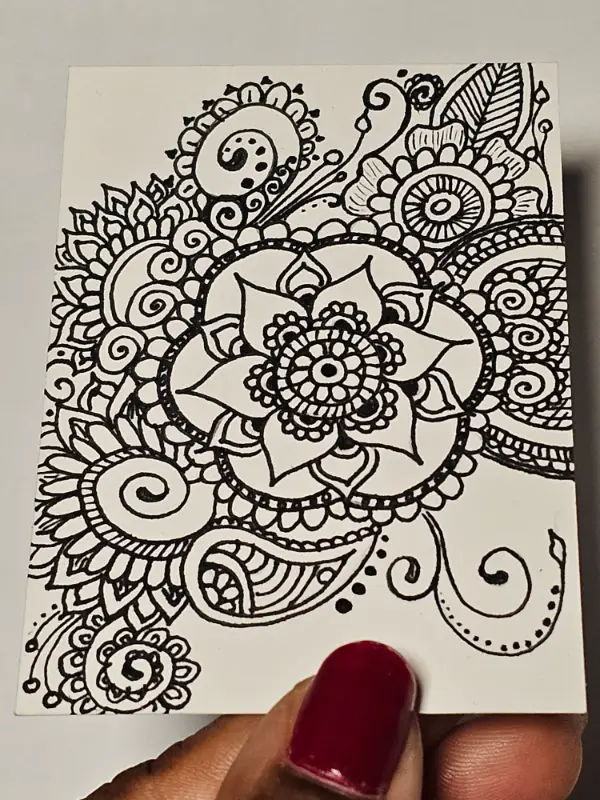 Henna Flower aceo art card