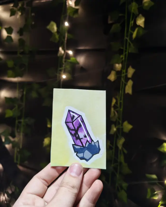 Clouded Amethyst aceo art card