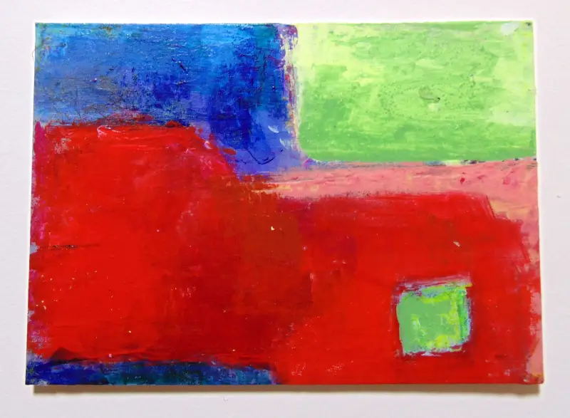 Taos Houses 2 original art acrylic painting ACEO aceo art card