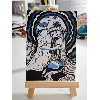 Moon Maiden aceo art card thumbnail 1