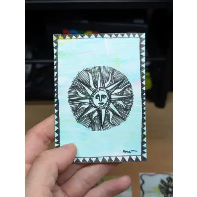 Live by the sun aceo art card thumbnail 2