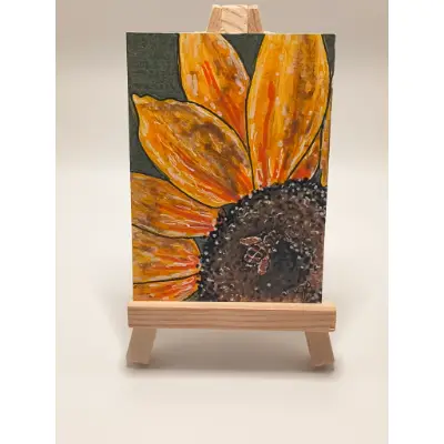 Sunflower Visitor aceo art card thumbnail 1