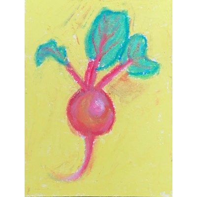 Radish aceo art card thumbnail 2