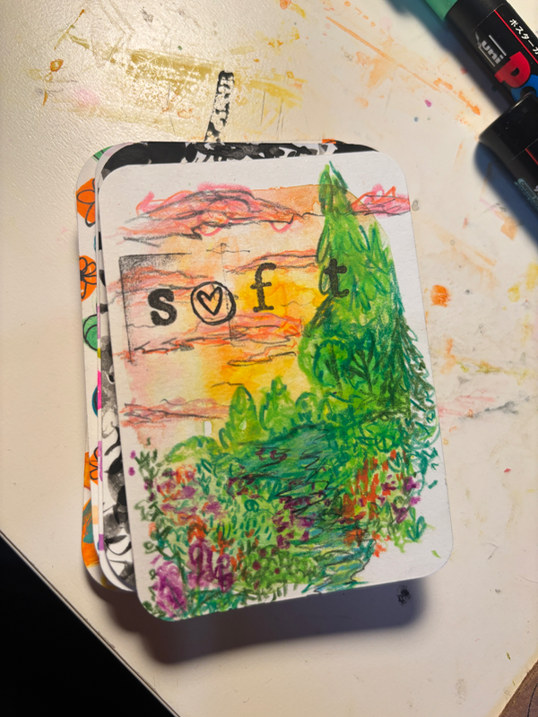 Soft living aceo art card