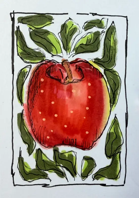 Apple aceo art card