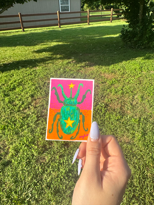 The Garden Lurkers: Beetle aceo art card thumbnail 2