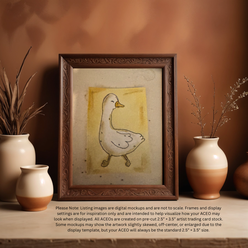 Shy Goose aceo art card