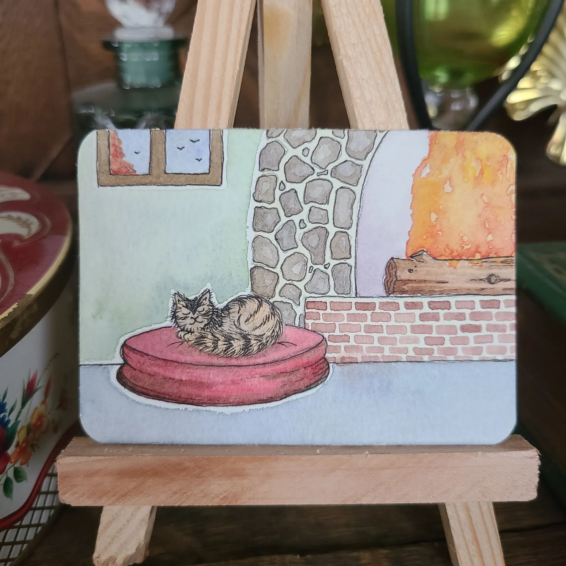 Cozy Cat aceo art card