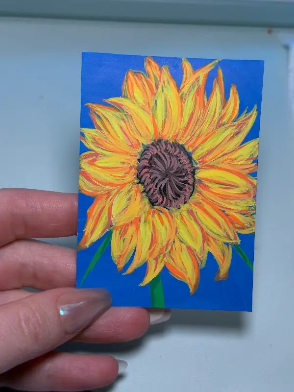 Sunflower aceo art card
