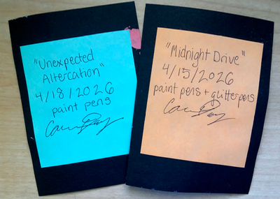 “Unexpected Altercation” and “Midnight Drive” aceo art card thumbnail 2
