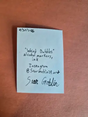 Weird Bubbles aceo art card thumbnail 2