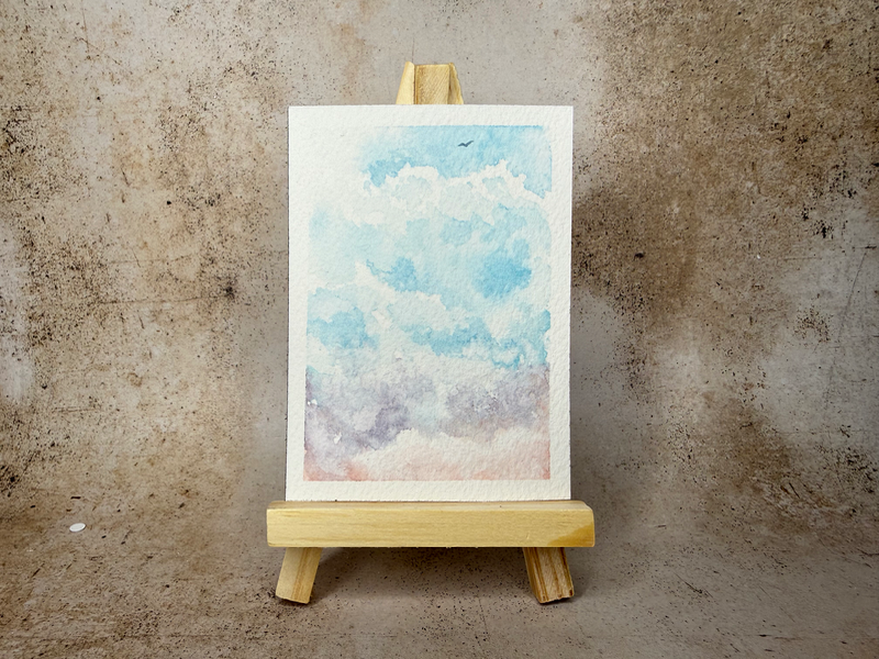 Colorful Clouds aceo art card
