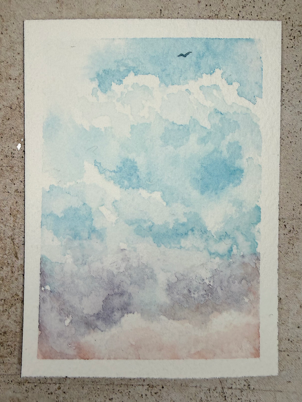 Above the Clouds aceo art card