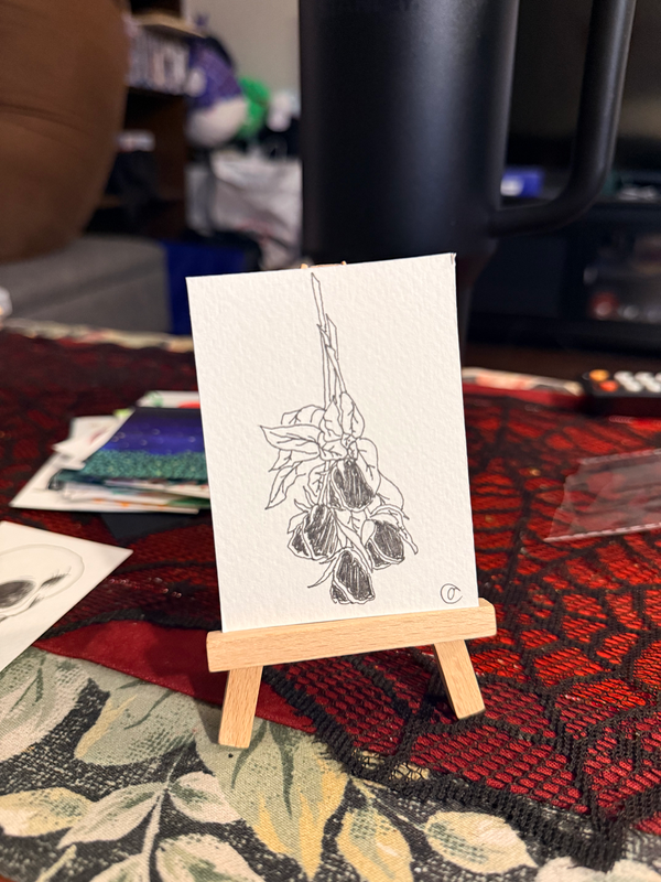 Dried roses aceo art card
