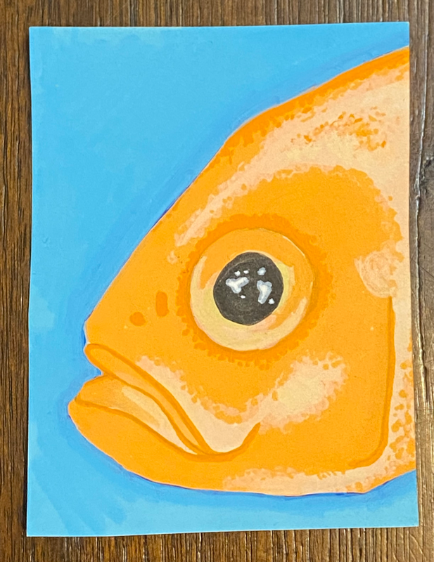 ACEO “Fih #2” 2/2 by Isabela Flores aceo art card