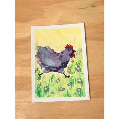 Run, Chicken, Run! aceo art card thumbnail 2