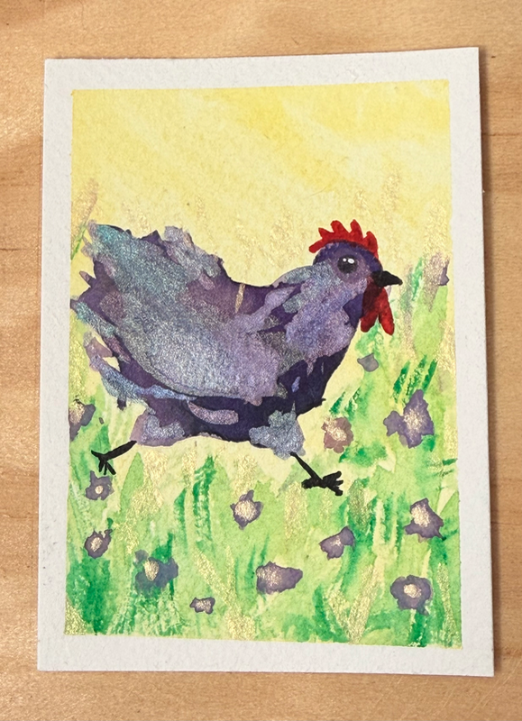 Run, Chicken, Run! aceo art card
