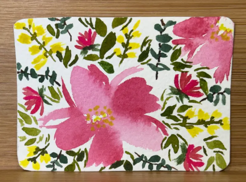 Joyful Wildflowers aceo art card
