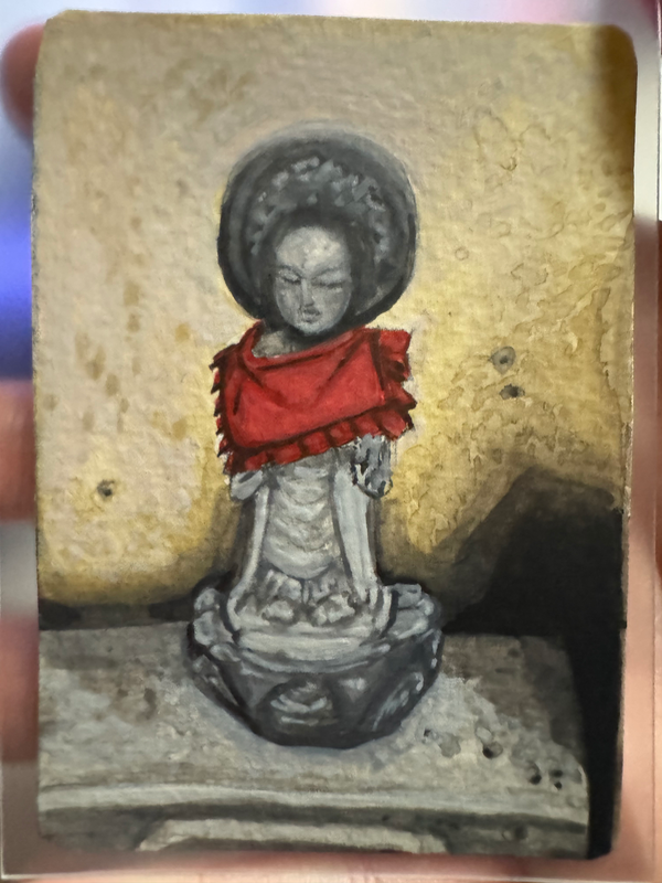Streetside Shrine In Osaka aceo art card