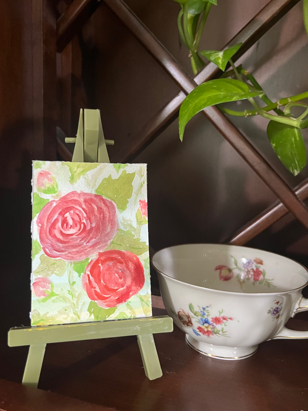 Garden Rose aceo art card