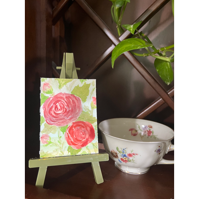 Garden Rose aceo art card thumbnail 1