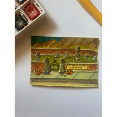 Village of Lively Cemetery aceo art card thumbnail 1
