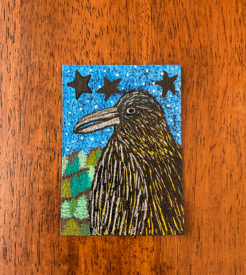 Star Bird aceo art card thumbnail 2