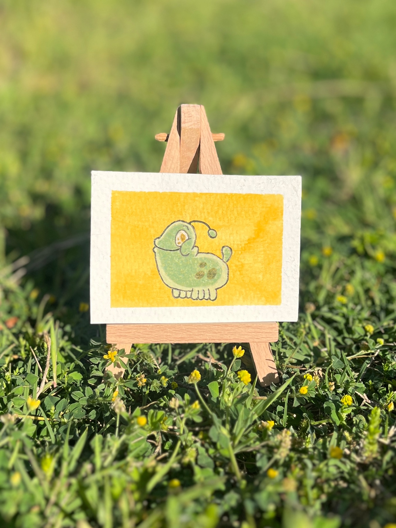 Spot the Amoeba aceo art card