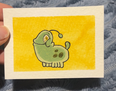 Spot the Amoeba aceo art card thumbnail 2