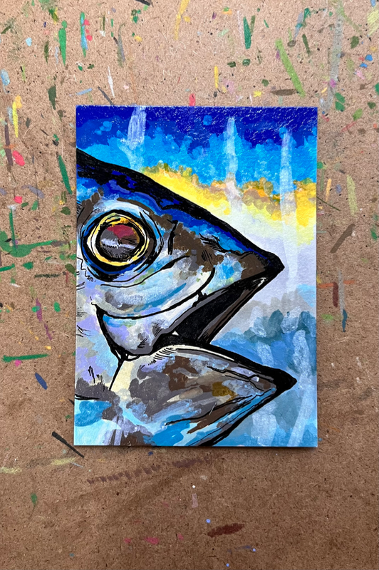 Bigeye Tuna aceo art card