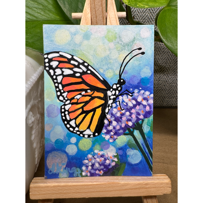 Milkweed Landing aceo art card thumbnail 2