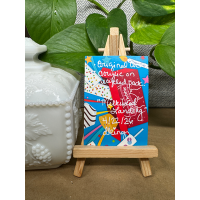 Milkweed Landing aceo art card thumbnail 3