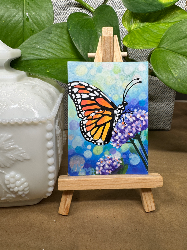 Milkweed Landing aceo art card