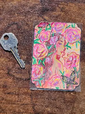 Bare Rose aceo art card thumbnail 2