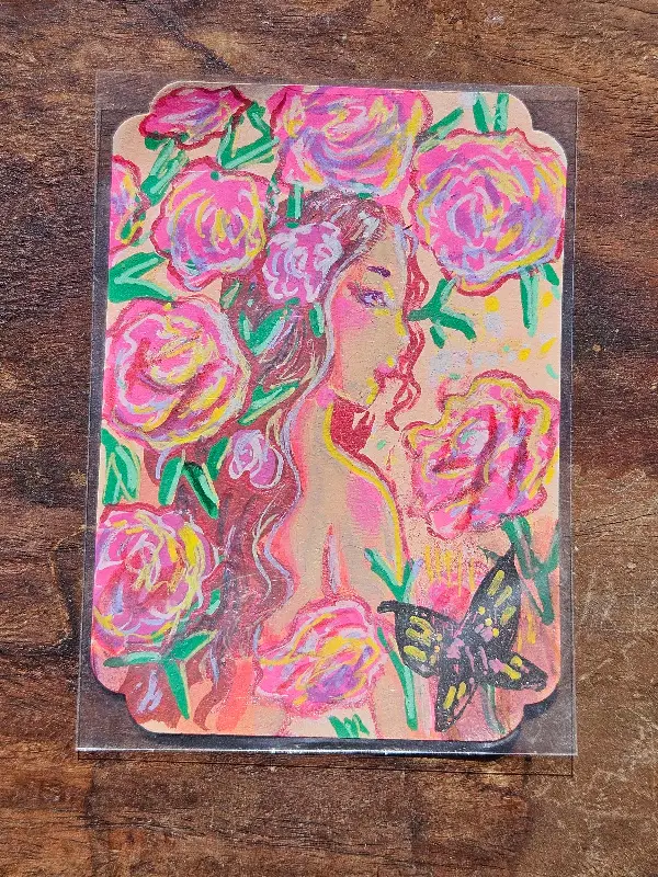 Bare Rose aceo art card