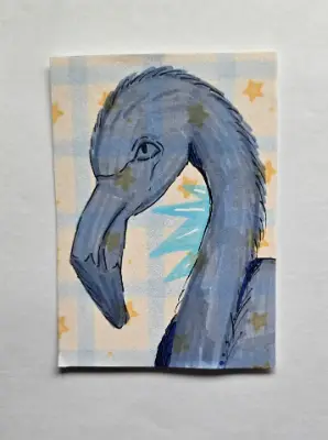 Monochrome Flamingo (1 of 3) aceo art card thumbnail 1