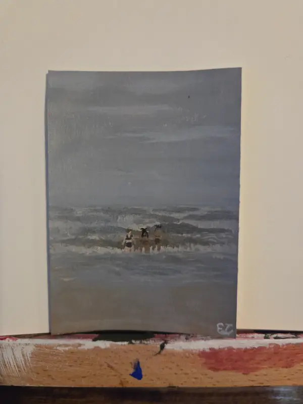 Gloomy Beach aceo art card