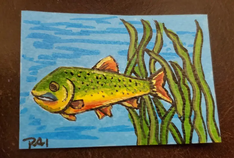 In the Weeds aceo art card