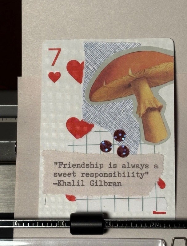 Quote Card #191 by Mazerzine mushroom Khalil Gilbran aceo art card