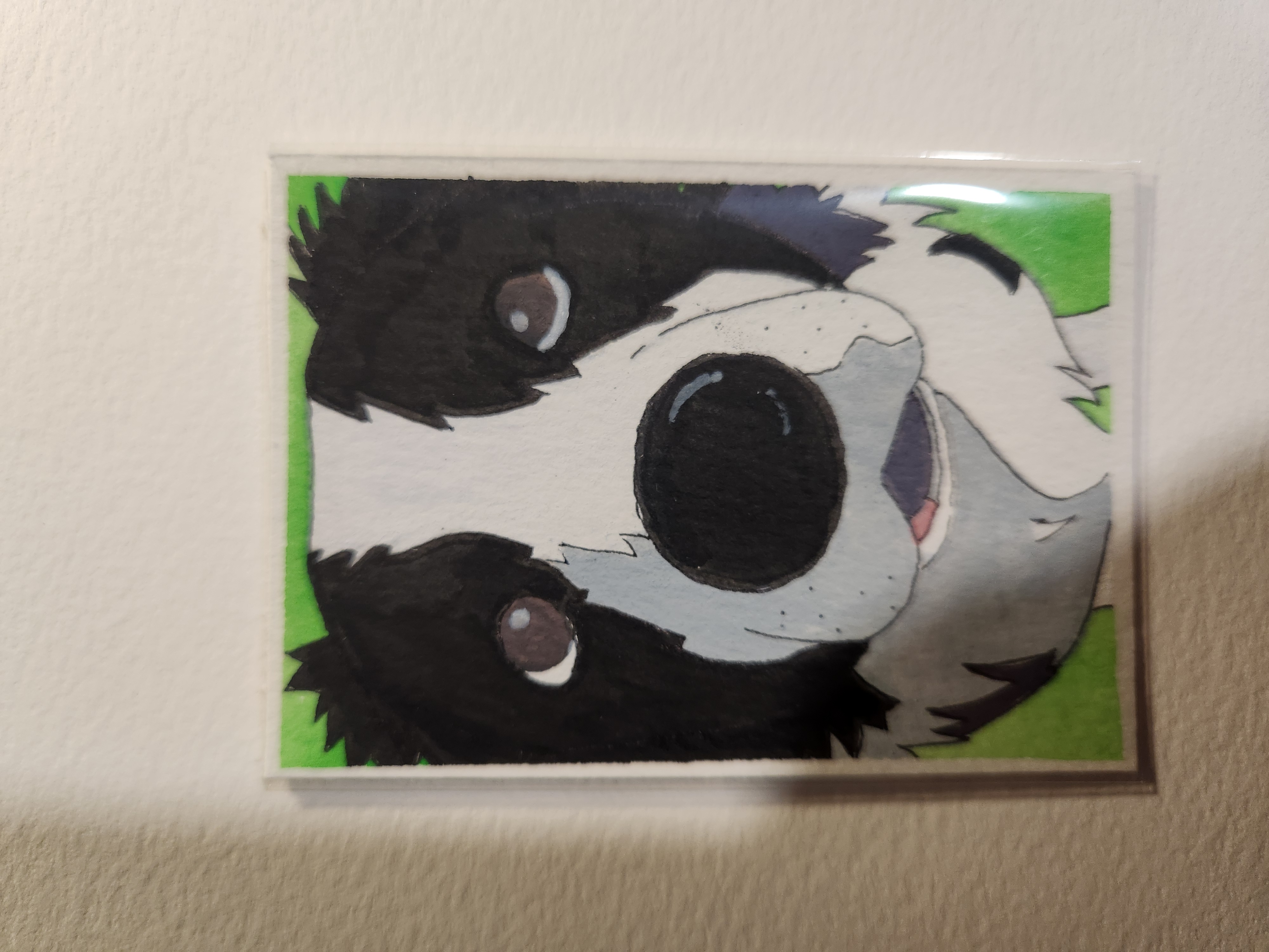 Happy Doggo aceo art card