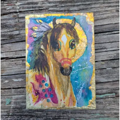 Plains Protector aceo art card thumbnail 2