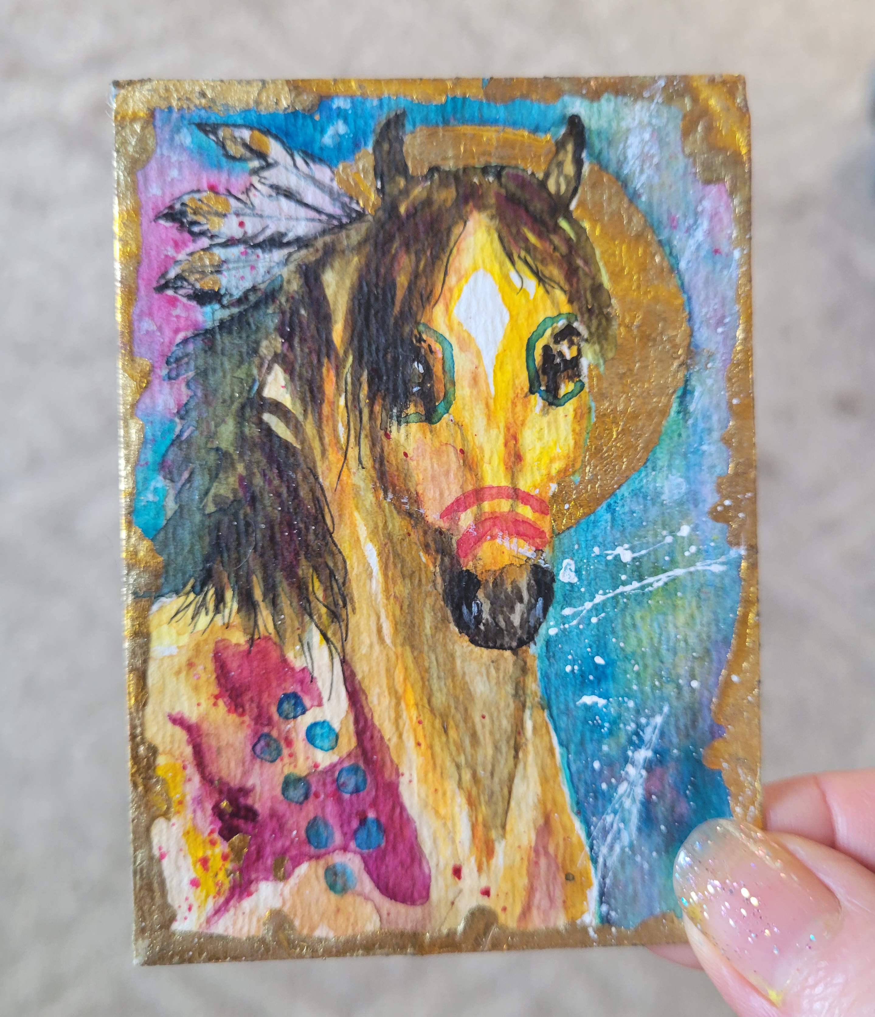 Plains Protector aceo art card
