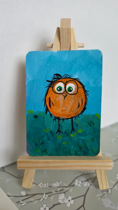 Orange Bird aceo art card