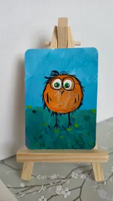 Orange Bird aceo art card thumbnail 1