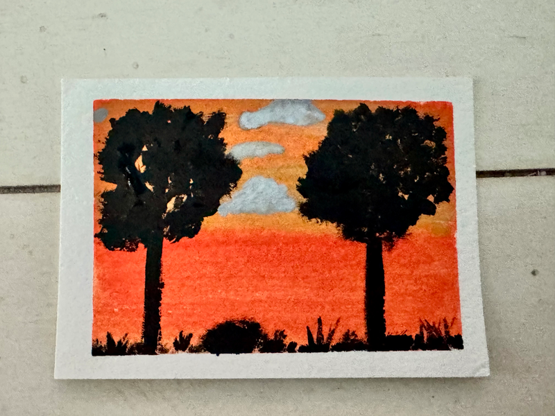 Tangerine Glow aceo art card