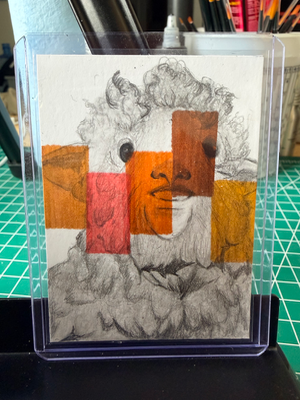 Fragments of Identity- Original Hand-Drawn ACEO aceo art card thumbnail 1