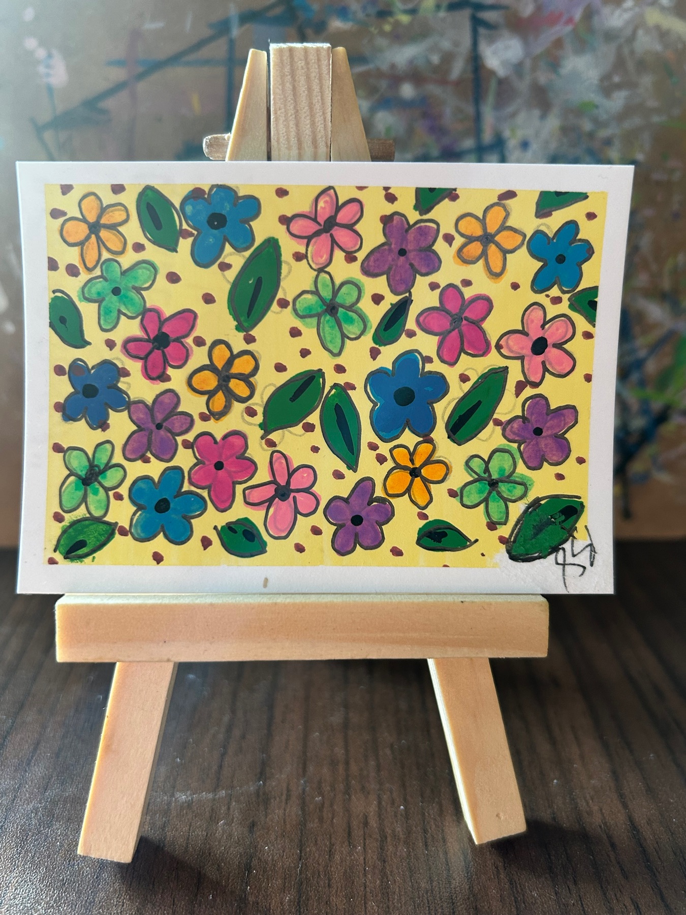 Flower Power aceo art card