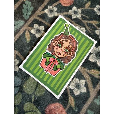 Jester Girl #2 aceo art card thumbnail 3