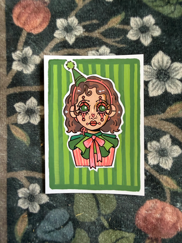 Jester Girl #2 aceo art card