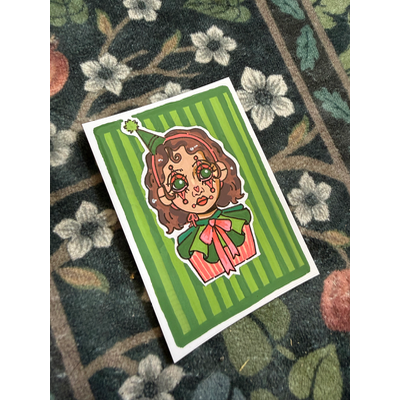 Jester Girl #2 aceo art card thumbnail 2